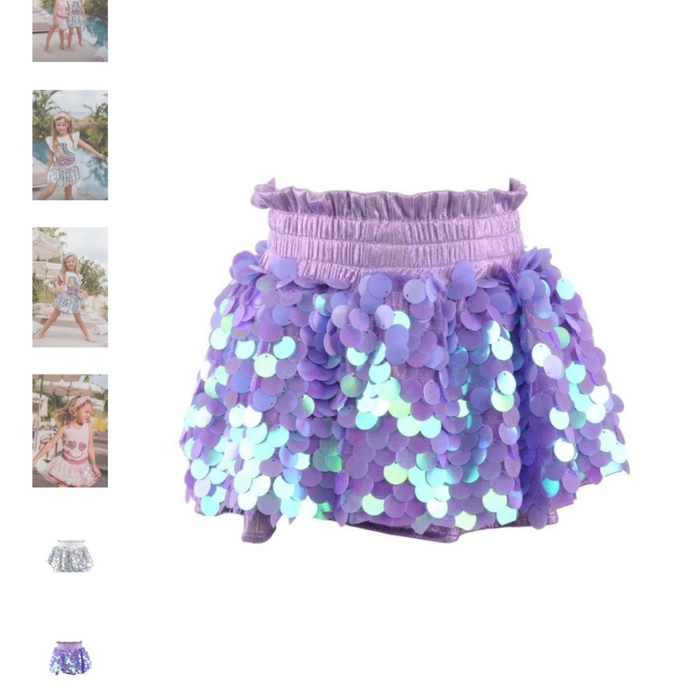 Lola and The Boys Paillette Sequin Metallic Skort Size 8